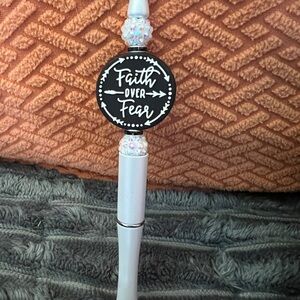 Faith Over Fear White and Black Home Office Decor